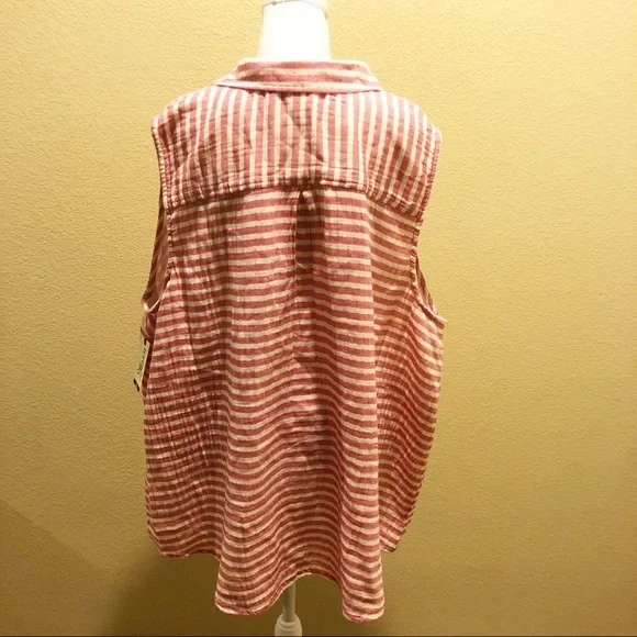 NWT Pink striped tank top - Picture 7 of 8